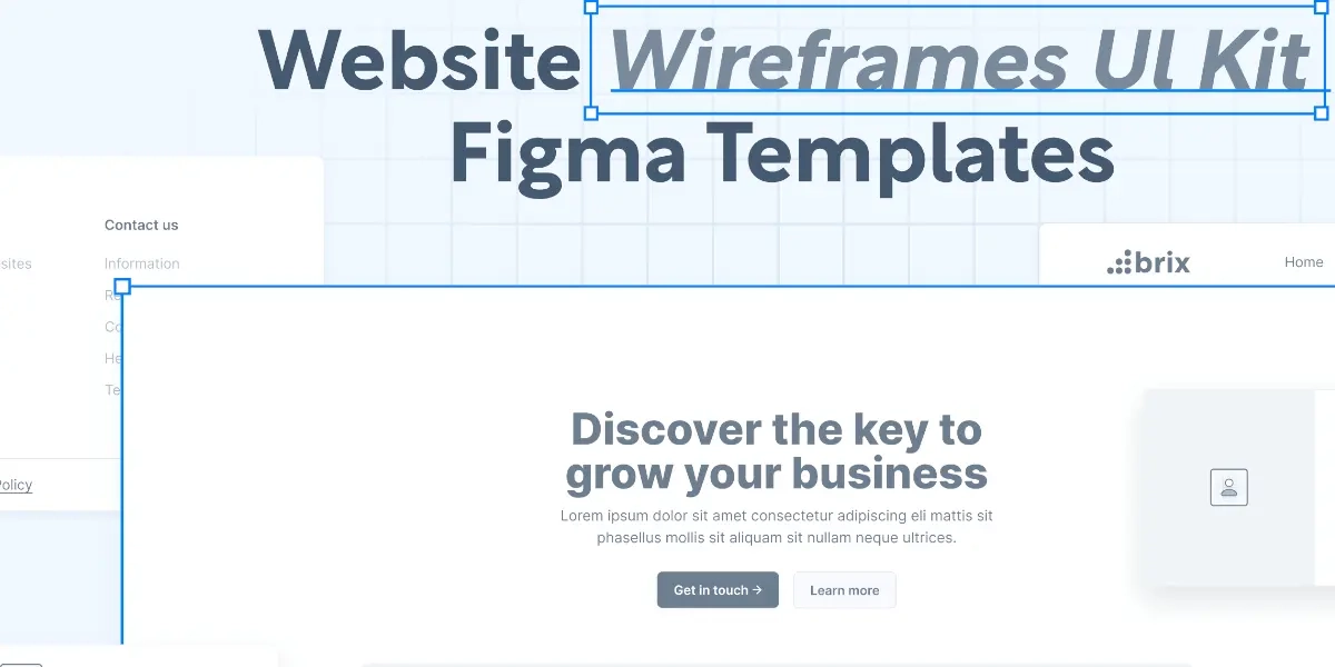 Wireframes de sitio web y plantillas de kit UI con llamado a la acción para el crecimiento empresarial y botones